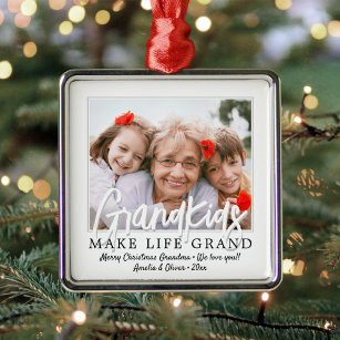 Großkinder machen Life Grand 1 Foto Großeltern Ornament Aus Metall