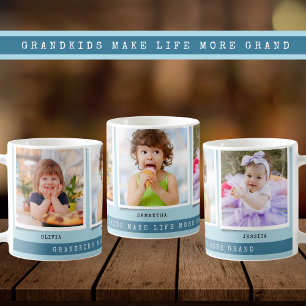 Großkinder machen Life Grand 3 Foto Collage Blue Kaffeetasse