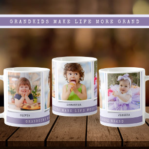 Großkinder machen Life Grand 3 Foto Collage Lila Kaffeetasse