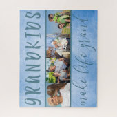 Großkinder machen Life Grand 4 Foto Collage Blue Puzzle (Vertikal)