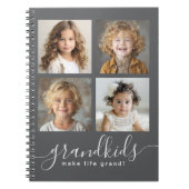 Großkinder machen Life Grand 4 Foto Collage grau Notizblock (Vorderseite)