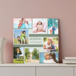 Großkinder machen Life Grand 8 Foto Collage Green Leinwanddruck<br><div class="desc">Stilvoll verpackte Leinwand, personalisiert mit 8 Ihrer Lieblings-Fotos. Es enthält auch das Sprichwort "Grandkids make life Grand", das in dekorativer Typografie beherrscht wird. Die Fotovorlage ist für Sie Set, um Ihre Bilder im Uhrzeigersinn, beginnend oben verlassen, hinzuzufügen. Die Collage enthält eine Mischung aus Quadrat-, Portrait- und Landschaftsbildern, die Ihnen eine...</div>