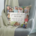 Großkinder machen Life Grand 8 Foto Personalisiert Kissen<br><div class="desc">Fügen Sie alle Enkel Namen zu diesem individuellen Foto Kissen. "Enkelkinder machen das Leben groß" wird in lässiger handgeschriebener und dünner Schriftart-Typografie geschrieben. Die Fotovorlage ist für Sie bereit, die Namen der Enkel und 8 Ihrer Lieblings-Fotos, die in quadratisch / instagram und portrait-Formate angezeigt werden hinzufügen. Dieses Design hat eine...</div>