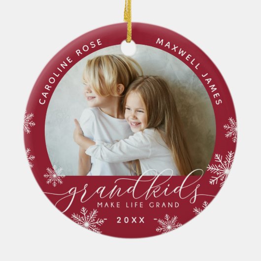 Großkinder machen Life Grand Foto Keramik Ornament (Hinten)