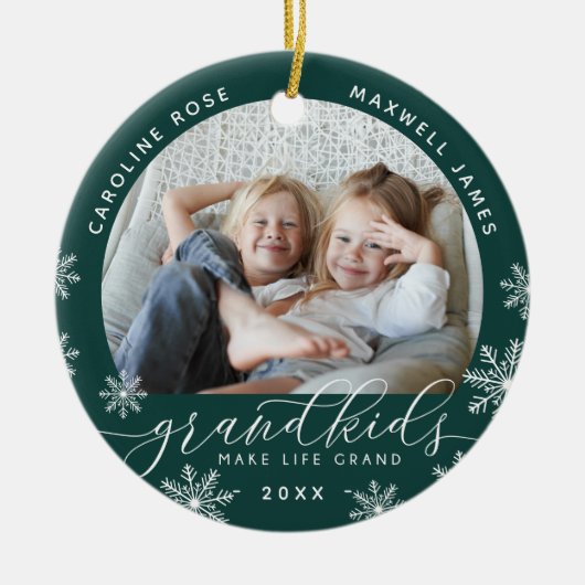 Großkinder machen Life Grand Foto Keramik Ornament (Vorne)