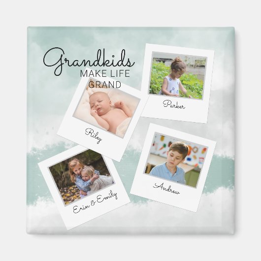 Großkinder machen Life Grand Großkinder Foto Magnet (Vorne)