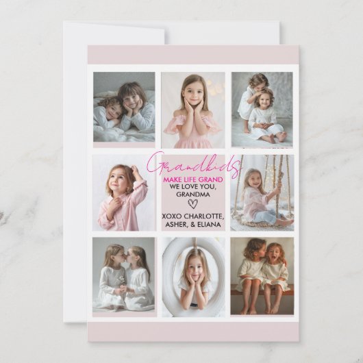 Großkinder machen Life Grand Oma 8-Foto maßgeschne Einladung (Vorderseite)