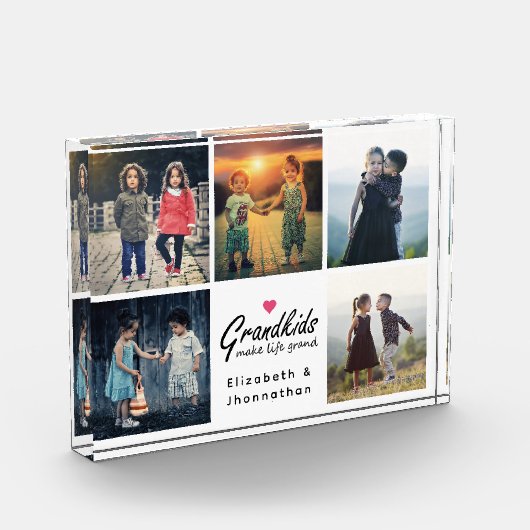 Großkinder machen Life Grand Pink Herzfoto Collage Fotoblock (Links)