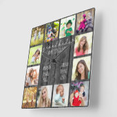 Großkinder machen Life Grand Quote 12 Foto Graues  Quadratische Wanduhr (Winkel)