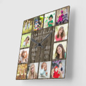 Großkinder machen Life Grand Quote 12 Foto Holzaus Quadratische Wanduhr (Winkel)