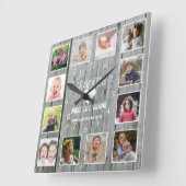 Großkinder machen Life Grand Quote Gray Wood 12 Fo Quadratische Wanduhr (Winkel)