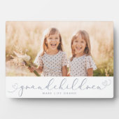 Großkinder Modernes Herz Script Foto Liebe Fotoplatte (Vorderseite)