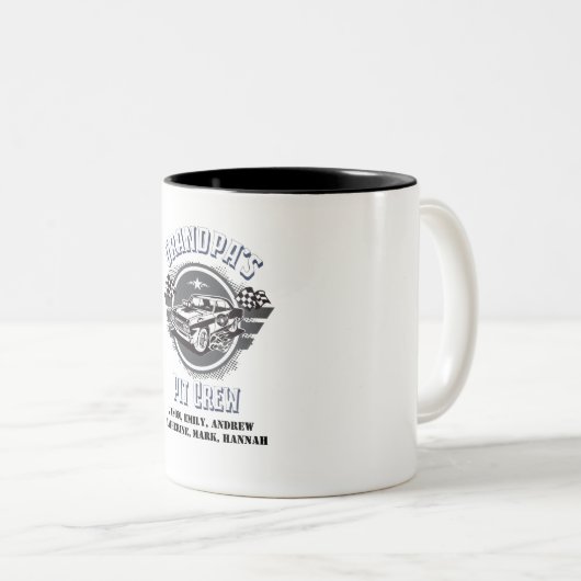 Großkinder Pit Crew Muscle Car Zweifarbige Tasse (VorderseiteRechts)