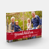 Großkinder Typografie Red Keepake Foto Block (Links)