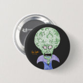 Großkopf-Alien-Sci-Fi-Cartoon Button (Vorne & Hinten)