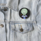Großkopf-Alien-Sci-Fi-Cartoon Button (Beispiel)