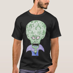 Großkopf-Alien-Sci-Fi-Cartoon T-Shirt