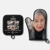 Großküche mit Familienkollektion und Foto Ofenhandschuh & Topflappen-Set (Vorderseite)
