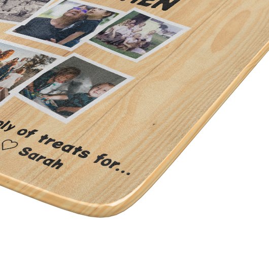 Großküche mit individuellen 6 Fotos & Namen Schneidebrett (Ecke)