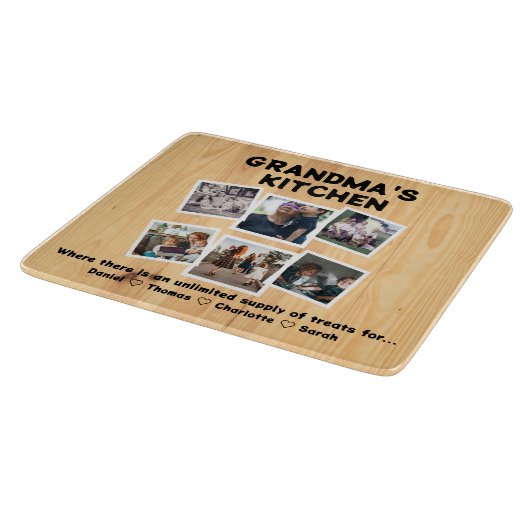 Großküche mit individuellen 6 Fotos & Namen Schneidebrett (Ecke)