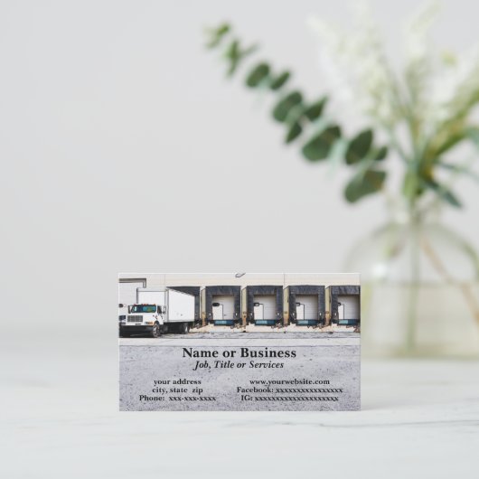 Großlastwagen durch Entladen von Docks Visitenkarte (Stehend Vorderseite)