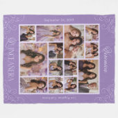 Großlavender 14 Foto Keepake Quinceañera Fleecedecke (Vorderseite (Horizontal))
