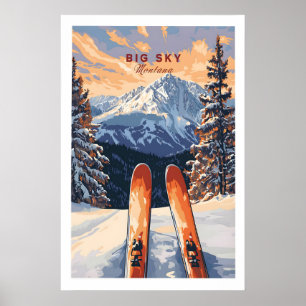 Großleinwand-Kunstposter - Ski-Druck 1 Poster