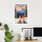 Großleinwand-Kunstposter - Ski-Druck 1 Poster (Heimbüro)