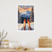 Großleinwand-Kunstposter - Ski-Druck 1 Poster (Küche)