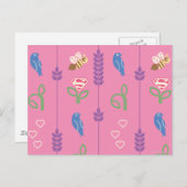 Großmädchen, Bienen, Bäume Postkarte (Vorne/Hinten)