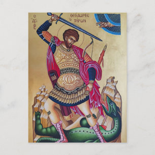 Großmärtyrer Theodor von Tyro orthodoxe Ikone Postkarte
