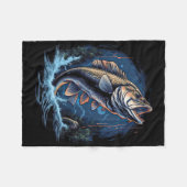 Großmaul-Byss-Anglerfisch Kleiner Fischer Fleecedecke (Vorderseite (Horizontal))