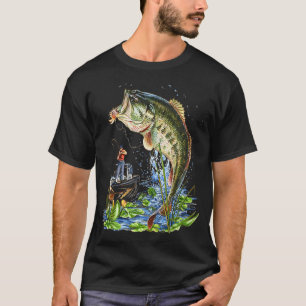 Großmaulbarsch-Angelgrafik T-Shirt