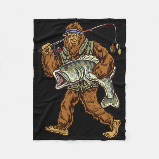 Großmäuliger B-Angler Bigfoot-Angler 1  Fleecedecke (Vorderseite)