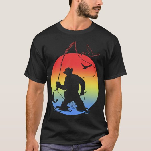 Großmäuliger Barsch Retro T-Shirt (Vorderseite)
