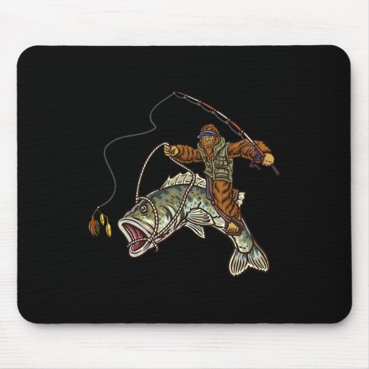 Großmäuliger Byss-Angler Bigfoot Fischer Mousepad (Vorne)
