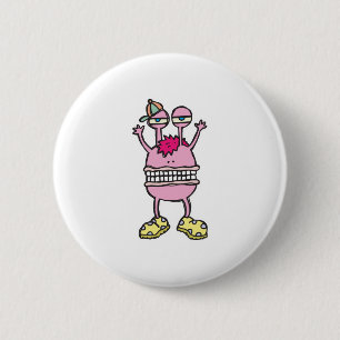 großmäuliger lustiger Monster Button