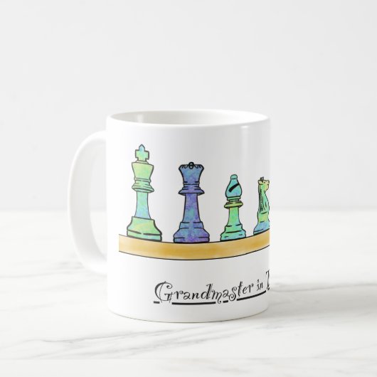 Großmeister im Training Schach Kaffeetasse (Vorderseite Links)
