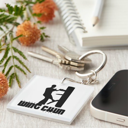 Großmeister - Ip Man "Wing Chun" Holzduma Schlüsselanhänger (Vorderseite rechts)