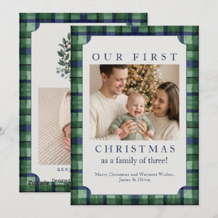 Großmillennial-Baby Erstes Weihnachten Tartan Foto
