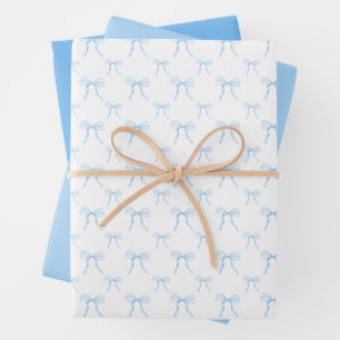 Großmillennial Blaues Schleifen Geschenkpapier-Set Geschenkpapier Set