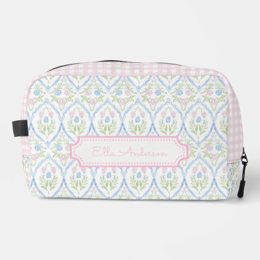 Großmillennial Pastell Blumenmuster Waschbeutel (Vorderseite)