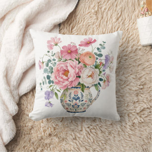 Großmillennial Rosa Pfingstrosen Cottage-Garten Bl Kissen