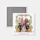 Großmillennial-Weihnachts-Leoparden-Foto Magnet (Vorderseite/Rückseite)