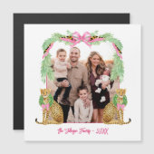 Großmillennial-Weihnachts-Leoparden-Foto Magnetkarte (Vorne/Hinten)