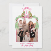 Großmillennial-Weihnachts-Leoparden-Monogramm-Foto Einladung (Vorderseite)