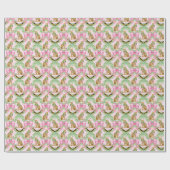 Großmillennial-Weihnachts-Leoparden-Monogramm Geschenkpapier (Flach)