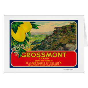 Grossmont Zitrone LabelEl Cajon, CA