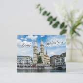 Grossmunster Kirche in Zürich Schweiz Postkarte (Stehend Vorderseite)