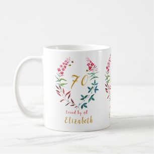Großmutter 70. Geburtstag Blüte Ihren Namen hinzuf Kaffeetasse